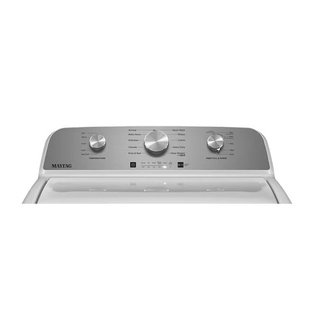 Maytag 4,5-Kubikfuß-Toplader-Waschmaschine mit hocheffizientem Rührwerk (Weiß)