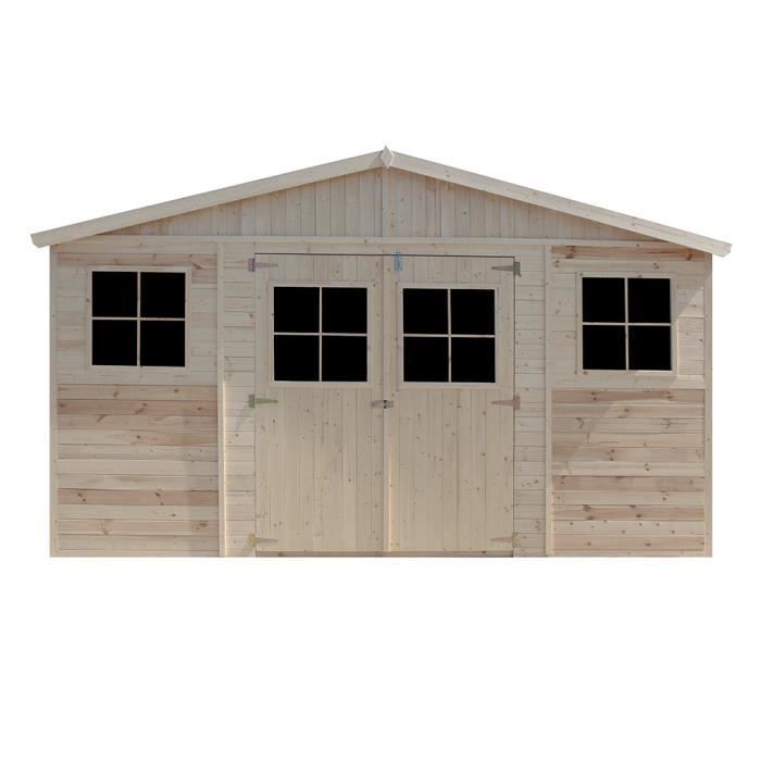 Abri de jardin en bois - TIMBELA - 516x424 cm - Construction de Panneaux - Ep. 17 mm
