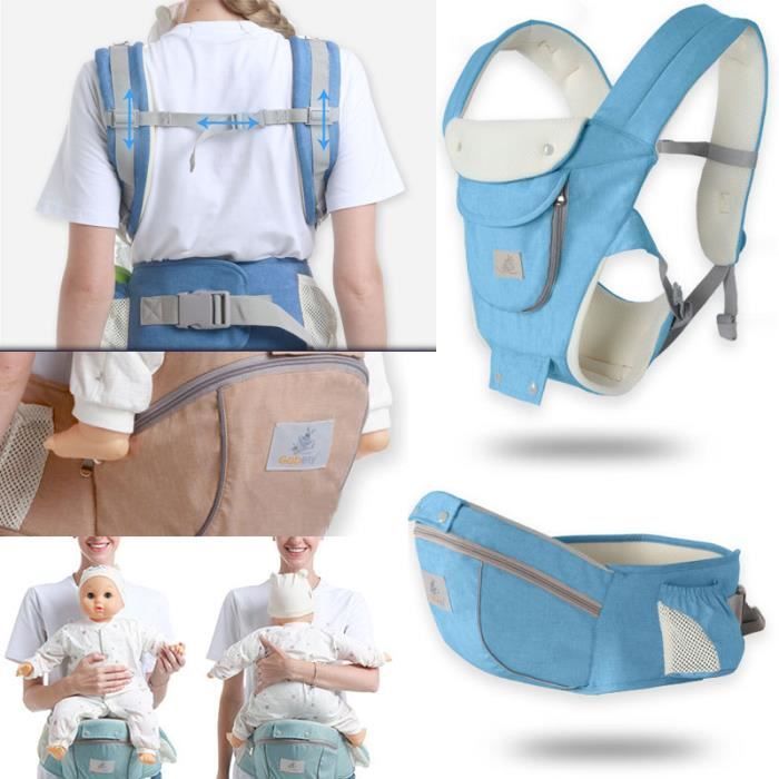 Canguru para Bebê Frontal, Mochila para Caminhadas, Respirável para Bebês de 0 a 36 Meses - Cáqui