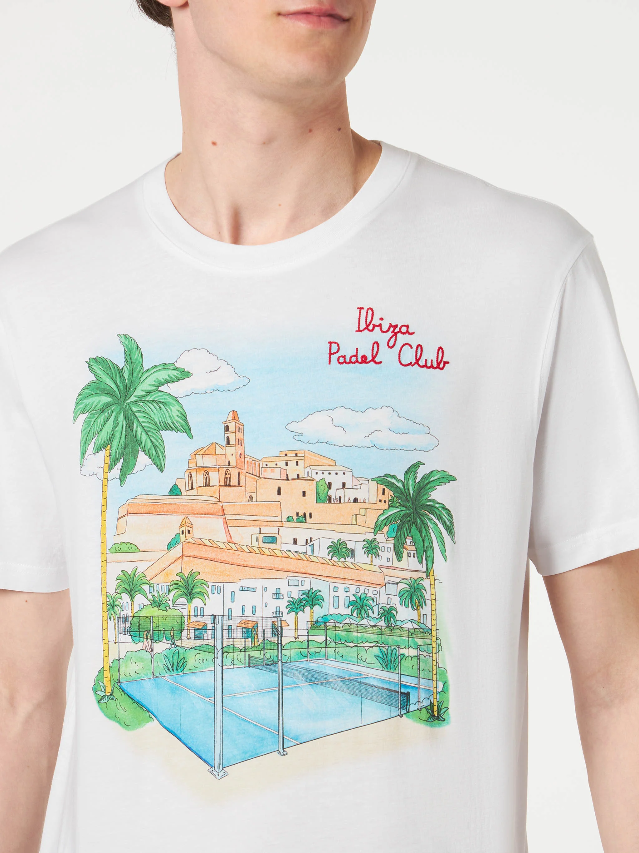 T-shirt en coton pour homme avec broderie Ibiza Padel Club