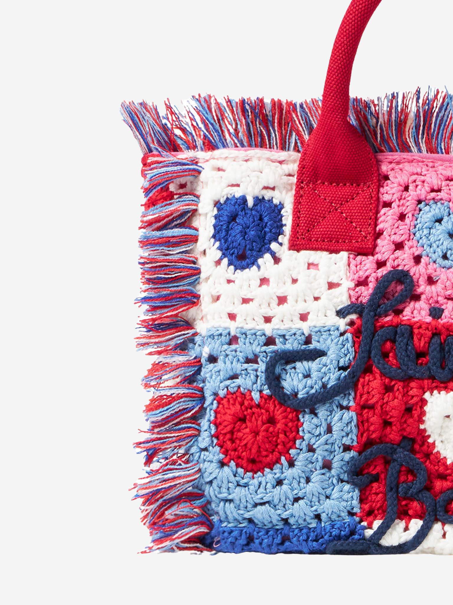 Sac Colette orné de patchs en forme de cœur au crochet