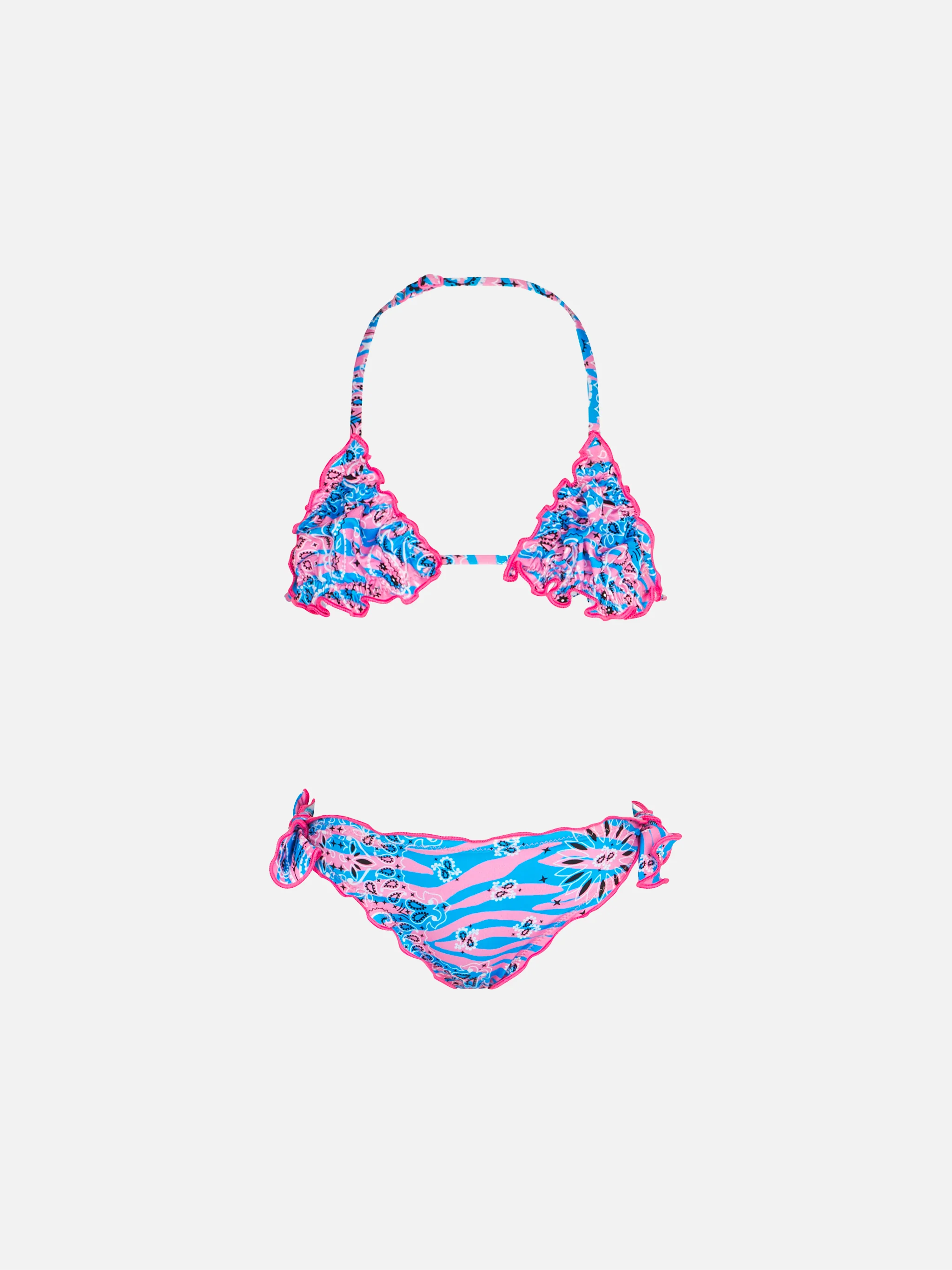 Djevojački trokutasti bikini s printom zebraste bandane