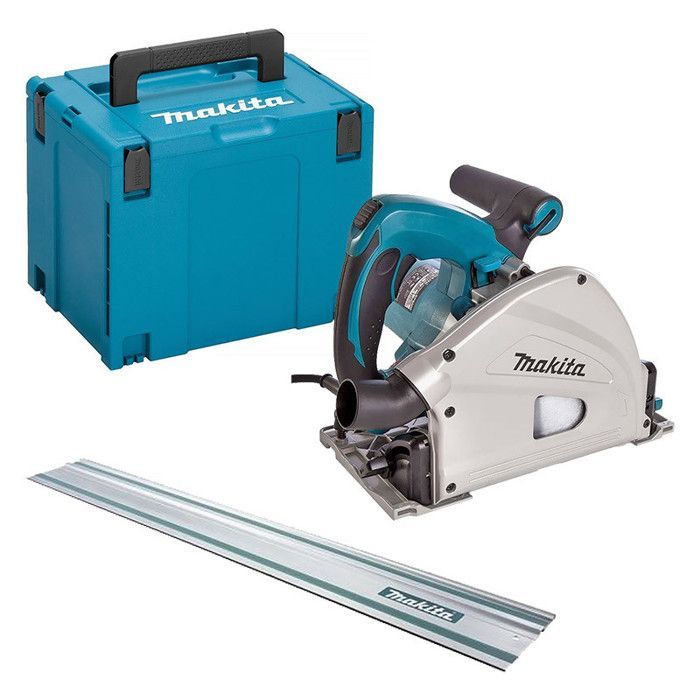 MAKITA 1300W 165mm Plunge Circular Saw in MAK-PAC Case + 1400mm Guide Rail - SP6000J
