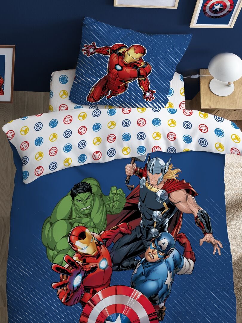 Komplet pościeli Avengers – rozmiar pojedynczy – NIEBIESKI