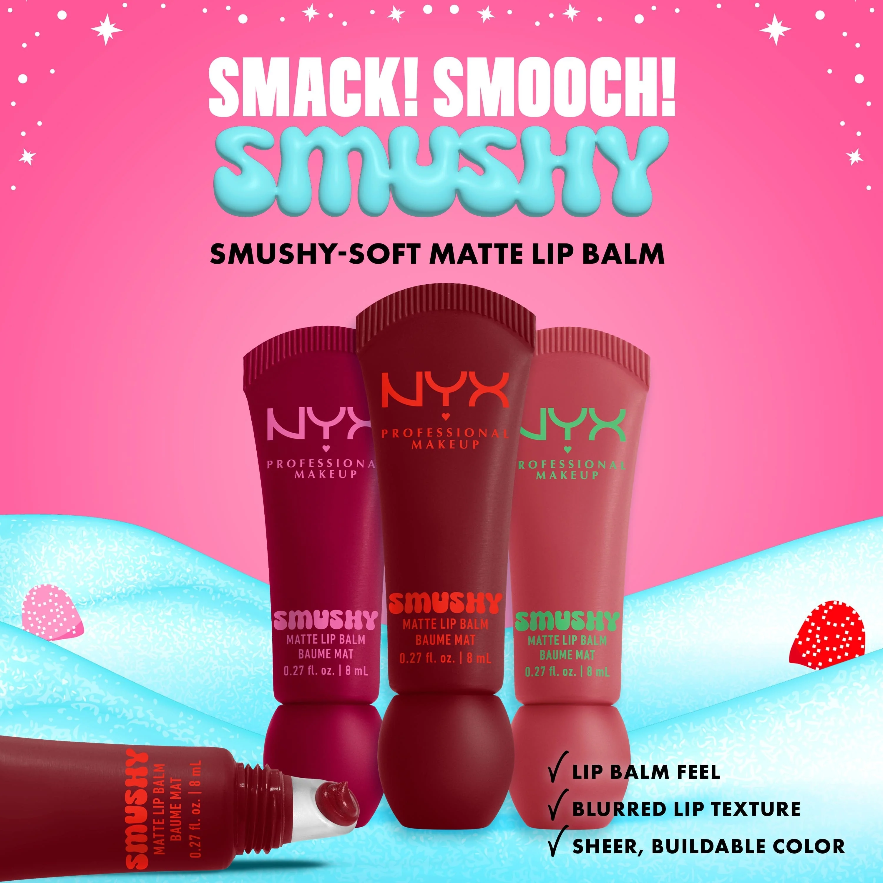 Labbra Holiday Smushy Kit - Cofanetto Make Up, Balsamo Labbra, Rossetto mat