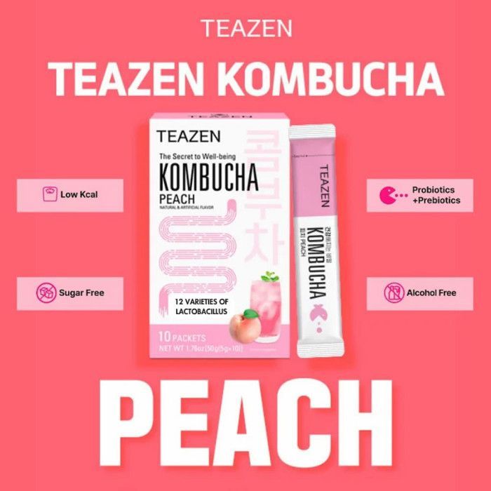 Pack Mensuel Kombucha pêche : 3 boites TEAZEN TZ-PKOPEHx3