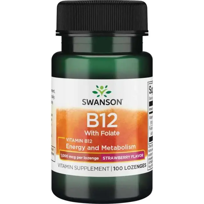 Swanson B-12 with Folate Witamina B12 1000 mcg + Folian Tabletki do ssania