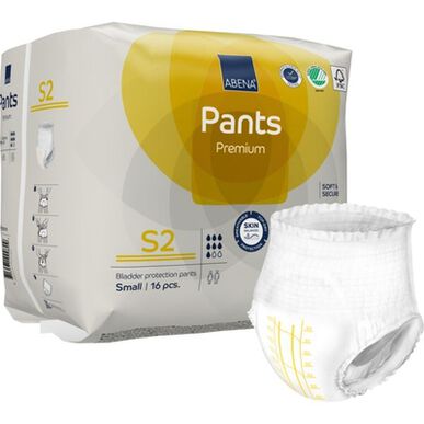 Abena Pants Premium pehmeät ja turvalliset kertakäyttövaipat/housut inkontinenssihoitoon, 16 kpl