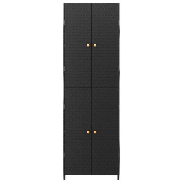 Mobile contenitore - VIDAXL - Nero - 59x40x180 cm - Resina intrecciata - Per esterni