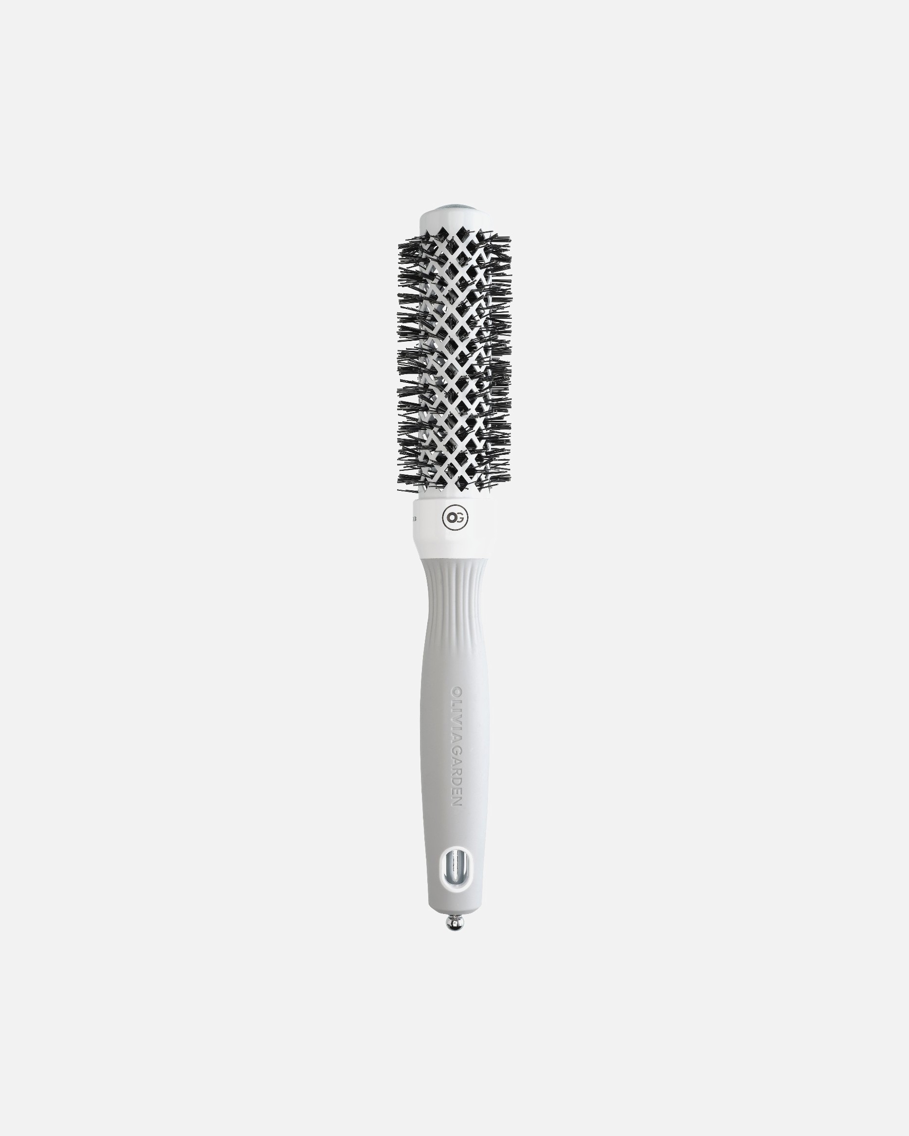 Olivia Garden EXPERT Expert Blowout Shine White & Grey apvalus šepetys - 1 vnt.