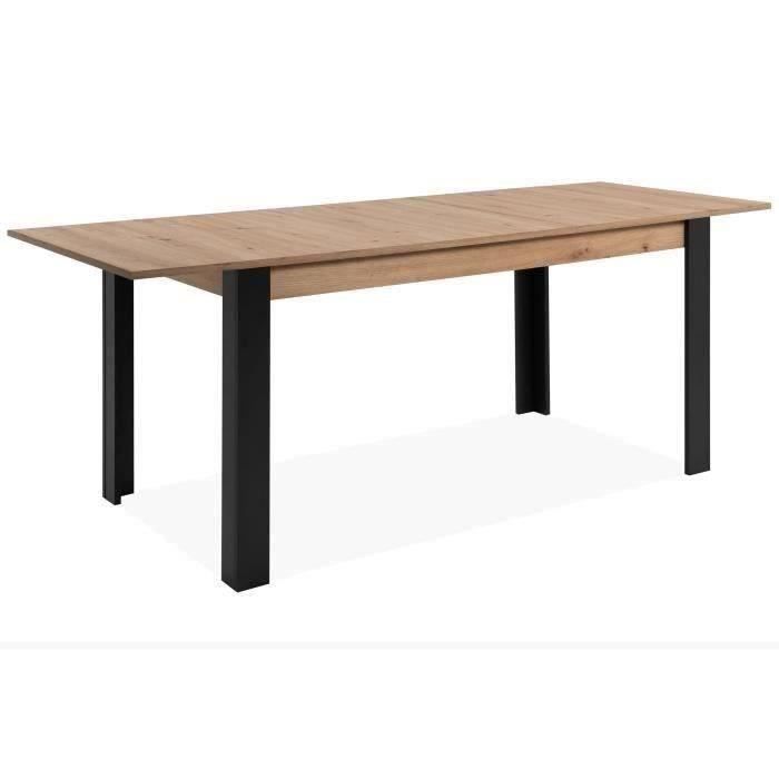 Uitschuifbare eettafel - 150-200 x 75 x 80 cm - zwart eikenhout - TOLOSA