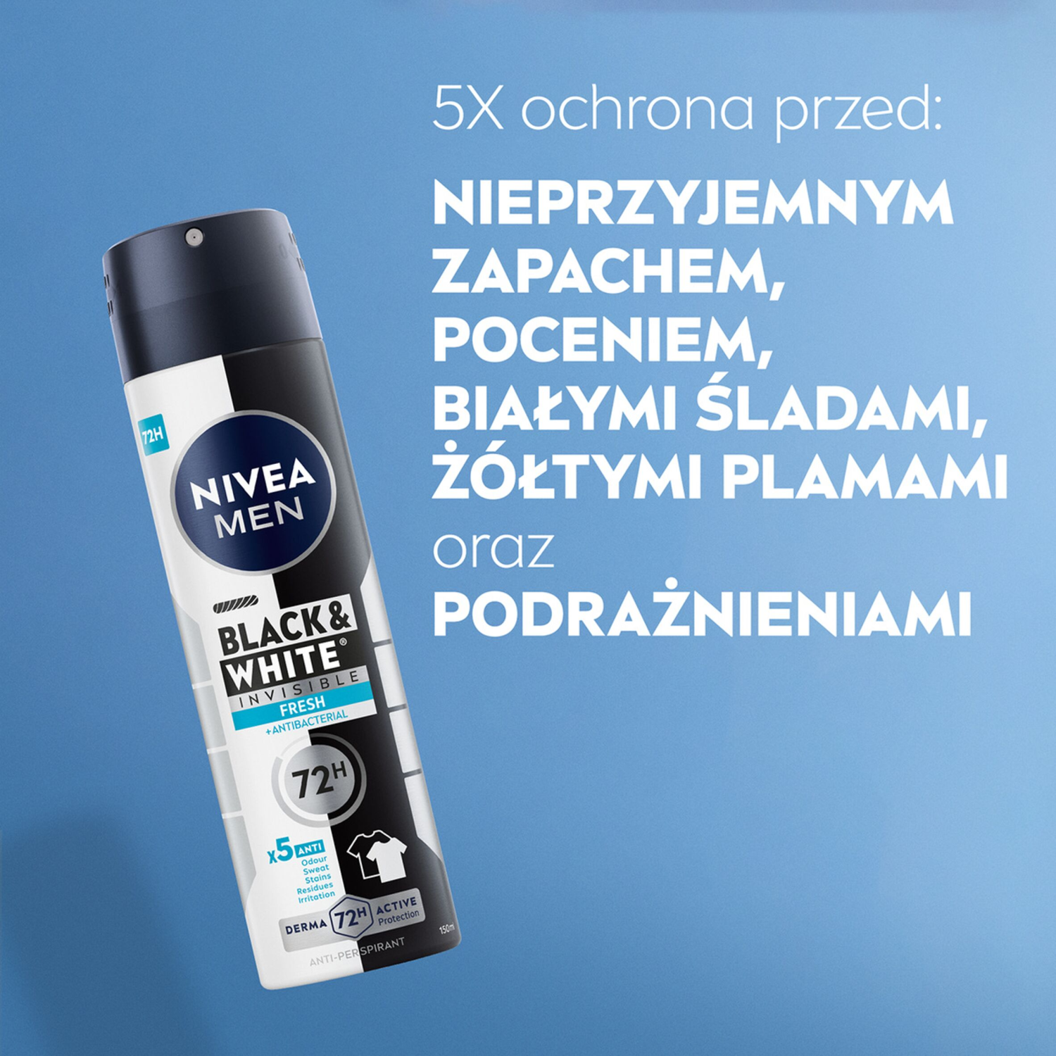 Nivea Men antiperspirantas purškiamas vyrams, 150 ml, „Invisible Fresh Men“