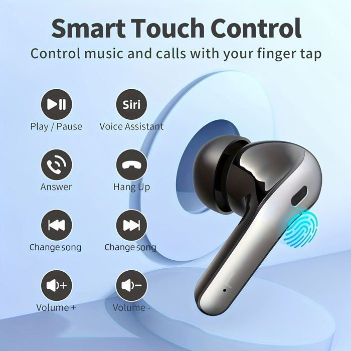 PASHASHOP Bluetooth 5.3 Kabellose In-Ear-Kopfhörer IPX5 – Mikrofon, 20 Stunden Akkulaufzeit, USB-C