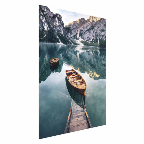 Plakat Łodzie w Dolomitach 21x30 cm