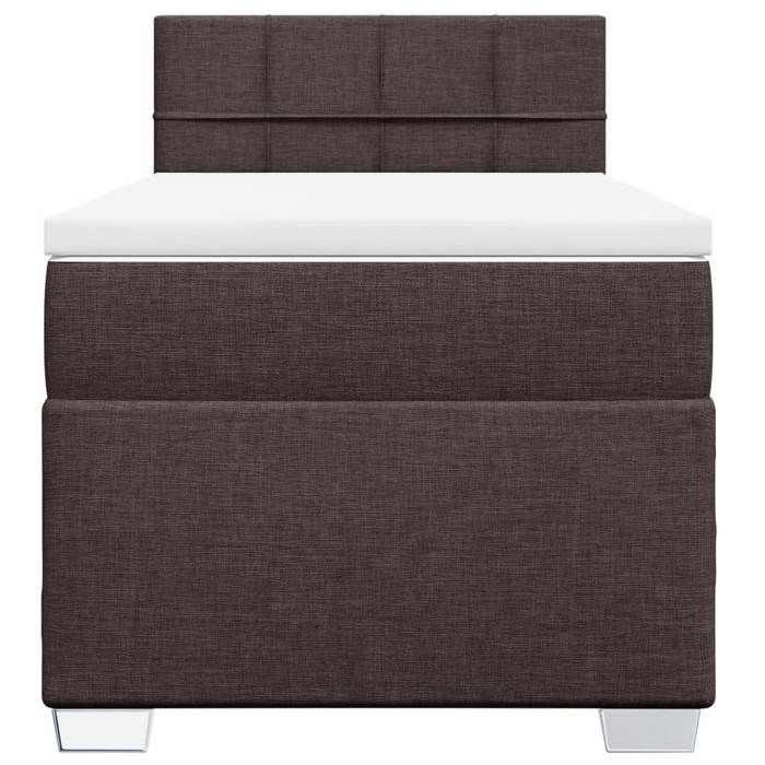 Struttura letto con materasso - Marrone scuro - 90x200 cm - Molle insacchettate - Massimo relax