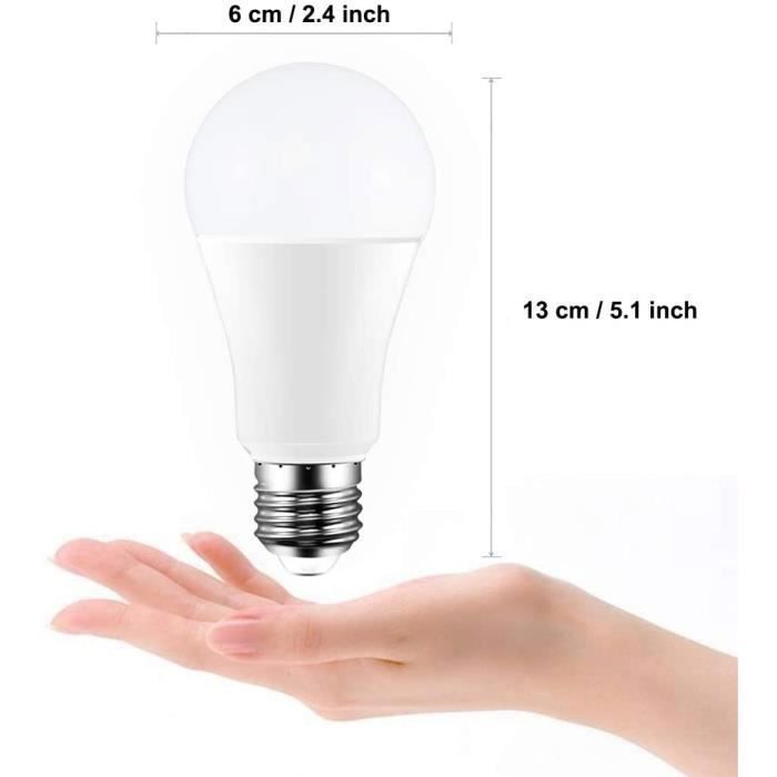 Bombilla LED E27 RGBW de 12 colores con control remoto, temporizador y regulable, RGB+blanco, 10 W (paquete de 4)