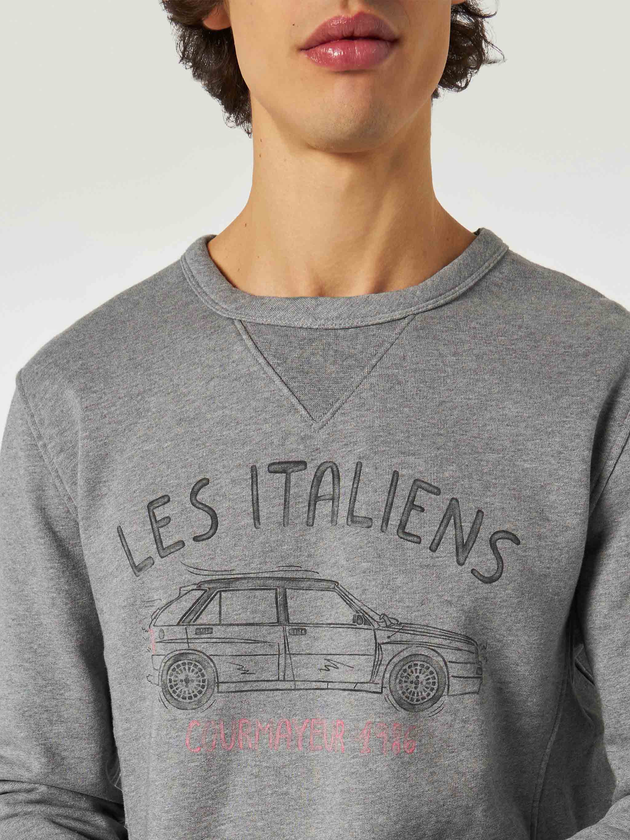 Βαμβακερό φούτερ με τύπωμα Les Italians