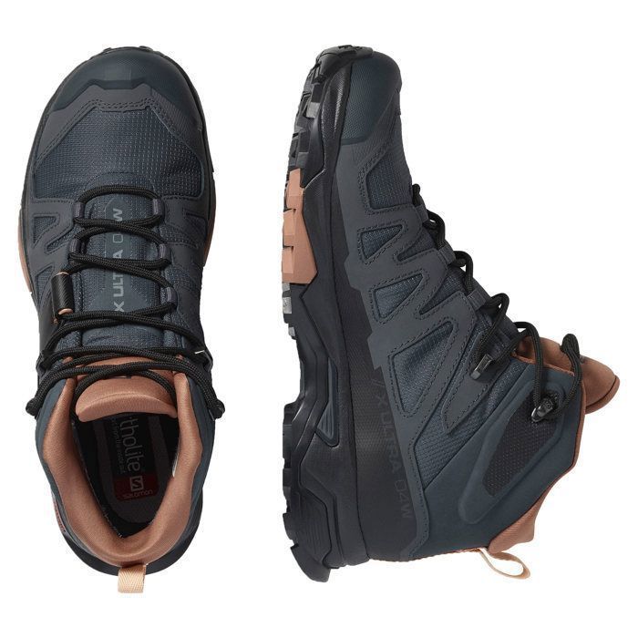 Chaussures de marche de randonnée, SALOMON, X Ultra Mid 4 GTX W - Ebony/Mocha Mouse/Almond Cream, Femme