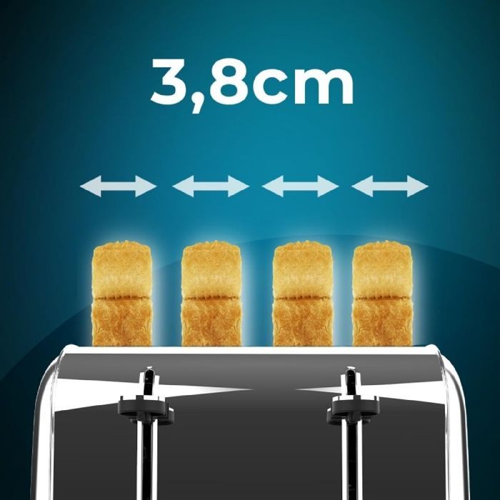 Tostapane verticale Cecotec, 4 fessure corte, Toastin' Time 1700, doppio acciaio inox. 1700 W, 4 fette di pane