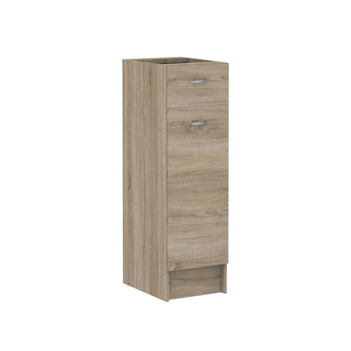 Cuisine complète L 180cm 5 éléments couleur chêne sonoma plan de travail inclus Mila