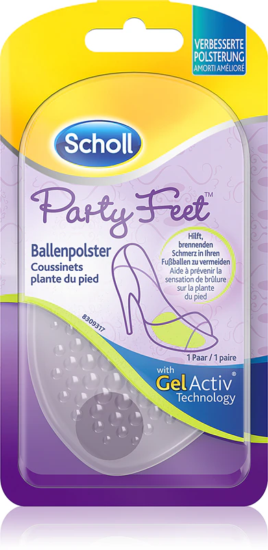 Palmilhas de hidrogel Scholl GelActiv Party Feet para pernas e sapatos