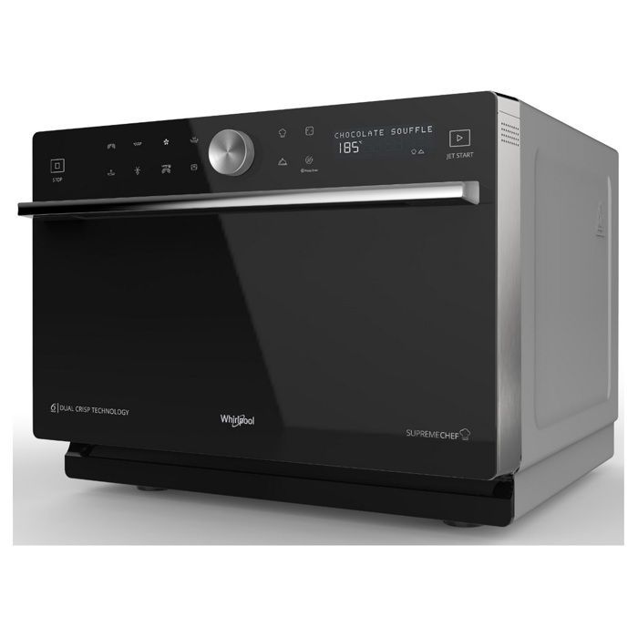 Horno microondas combinado Whirlpool de 33 L y 1000 W, color negro - MWSC9133SB