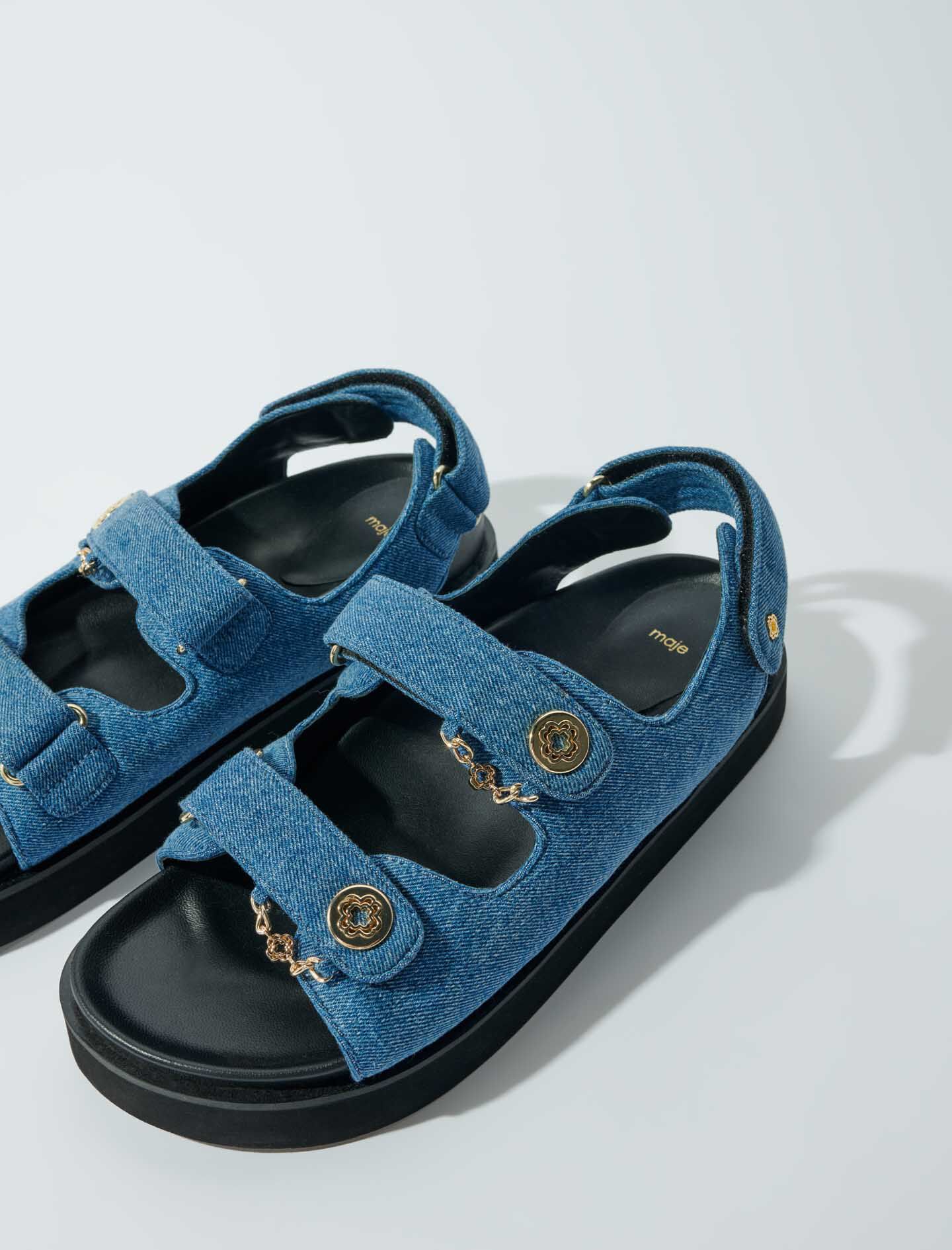 Farkkusandaalit matalat - Denim Blue