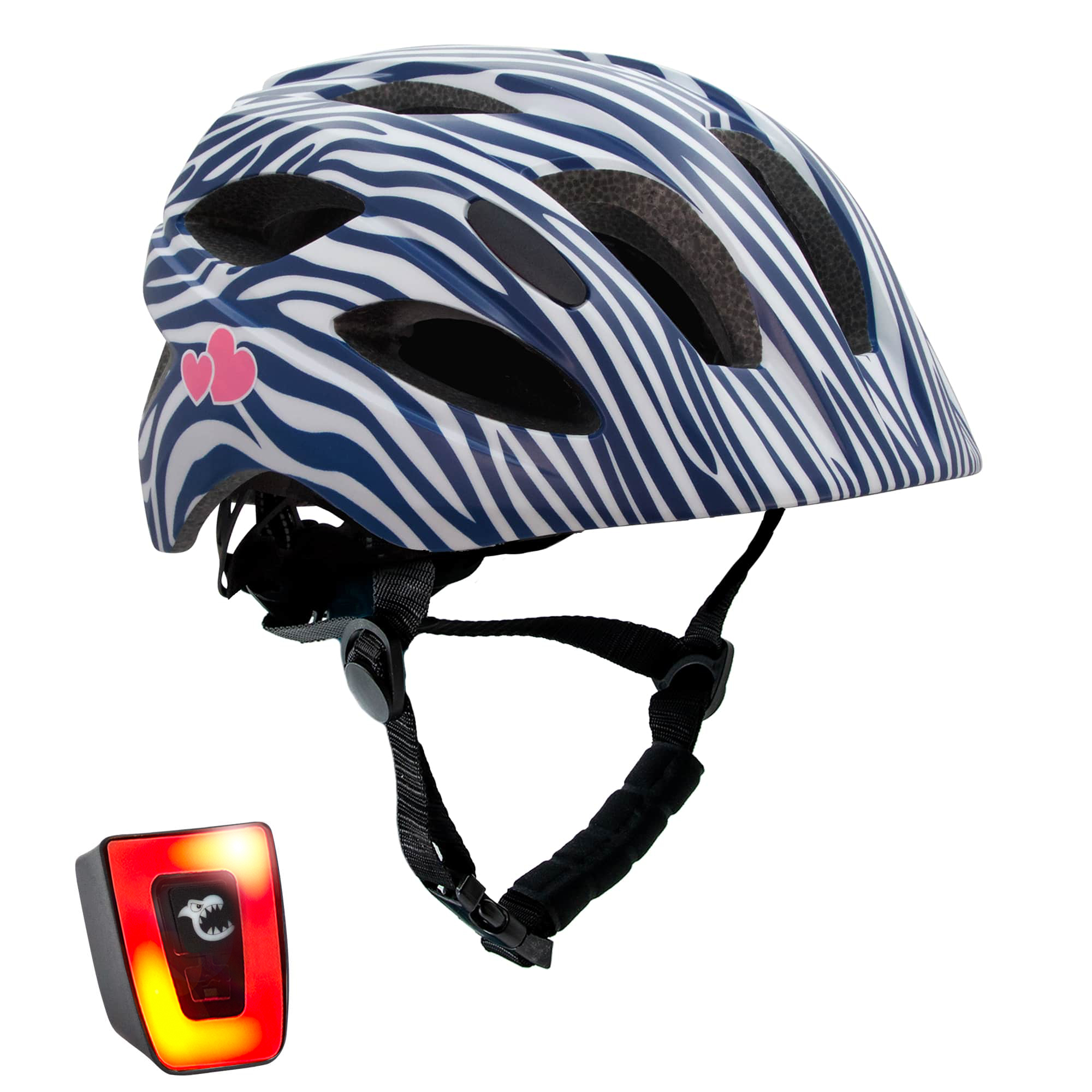 Casco De Bici Para Niños De 6 A 12 Años  | Rayas Blancas| Certificado En1078