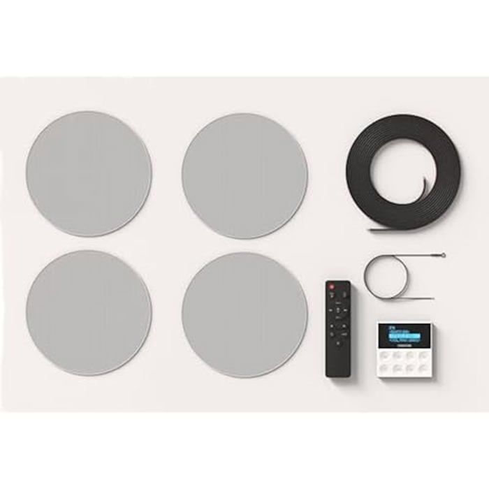 FONESTAR KS-WALL 4 luidsprekers - Bluetooth USB FM AUX - Zwart - Versterker - 25 Watt - 4 luidsprekers