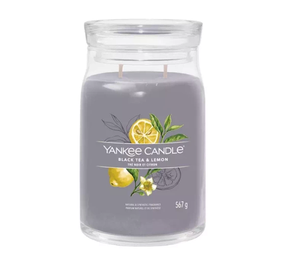 Yankee Candle Signature duża świeca zapachowa Black Tea & Lemon 567 g