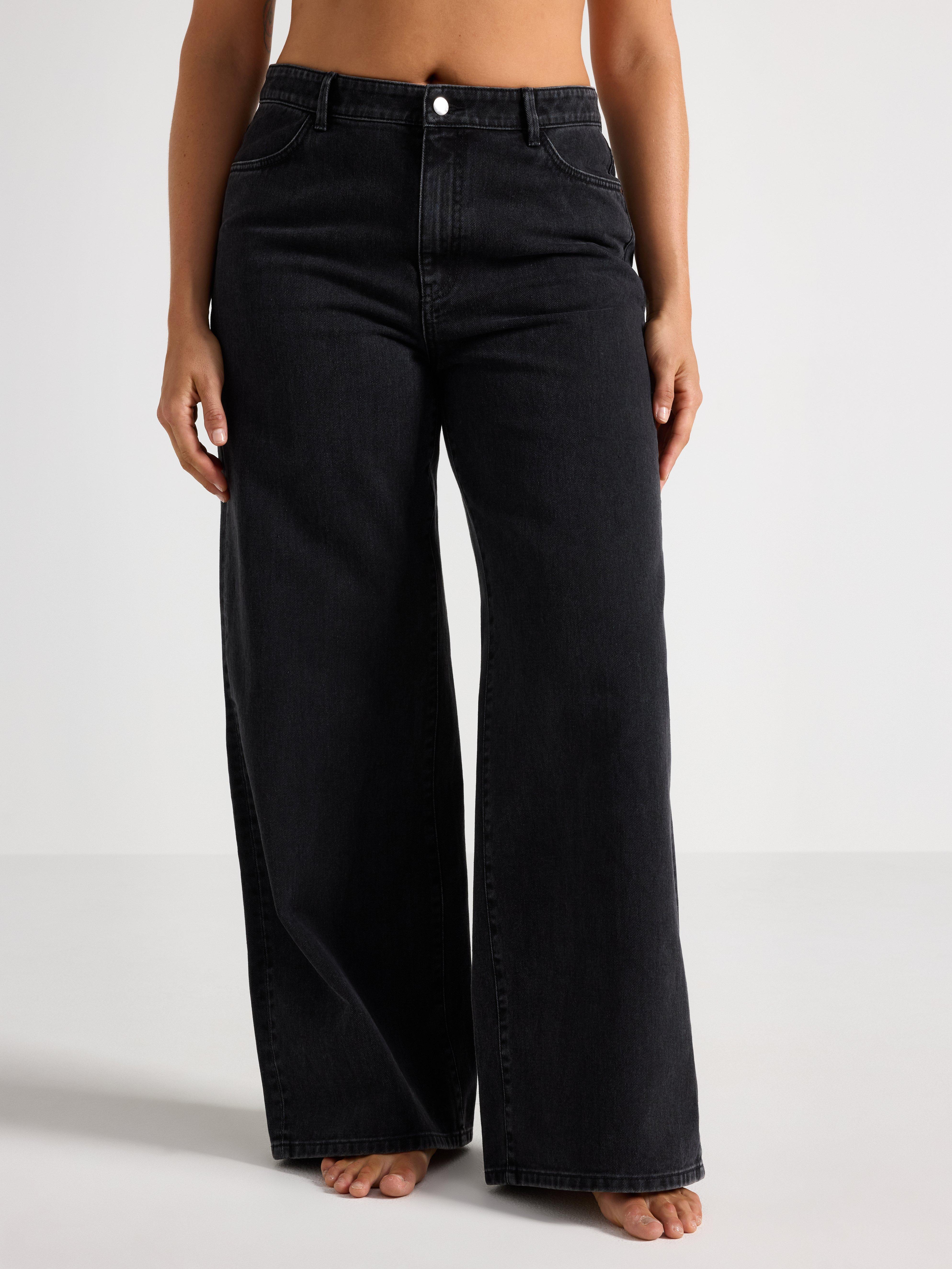 Jeans anchos Jackie med extra vida ben denim negro