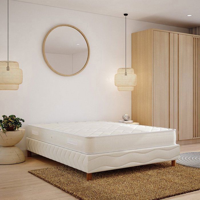 ZEN Set 160x200 – 20cm High Mattress with Techno Foam PU Foam – Slatted Base + 4 Legs – Medium Firm Comfort