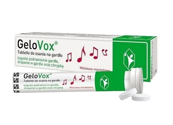 Gelovox, Tabletki do ssania na gardło, Smak wiśniowo-mentolowy
