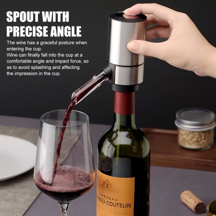 Carafe à vin électrique - MGS - KD-4 - Argent - Acier inoxydable - Utilisation facile