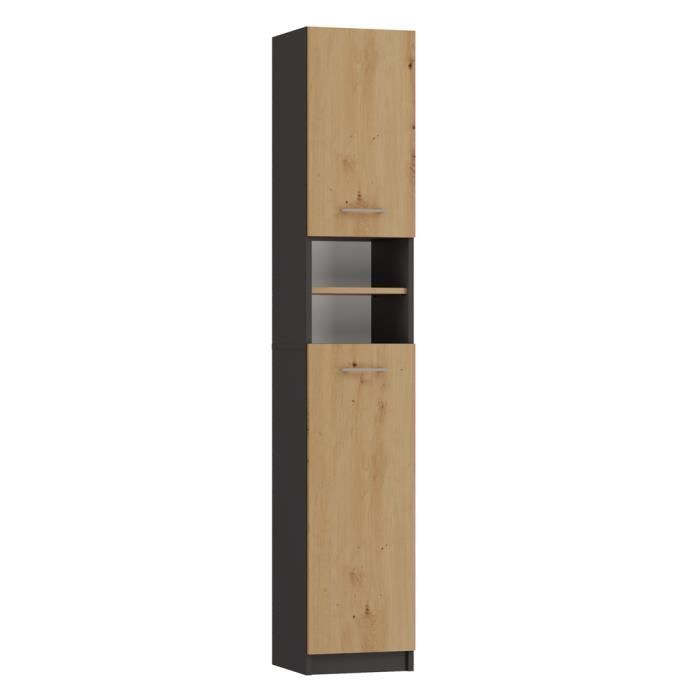 Armário de banheiro moderno MARELLO 183x32x30 - 2 portas + prateleiras