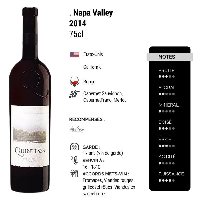 Quintessa Napa Valley 2014 - Vino rosso dagli Stati Uniti (75cl)