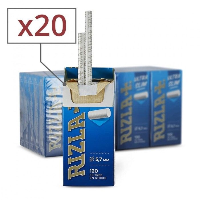 filtres rizla + ultra slim en sticks x20 boites