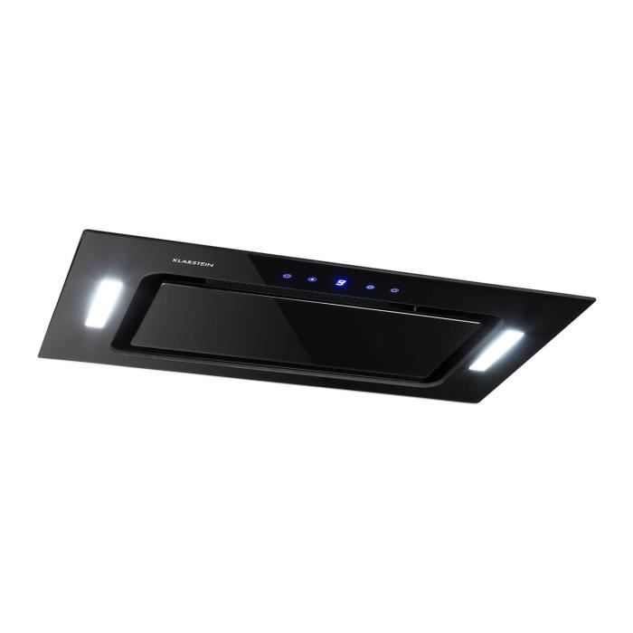 Campana extractora mural Klarstein HEKTOR SL 530 m³/h - 3 niveles de potencia - 2 luces - Filtros de aluminio lavables - 68 dB - Negra