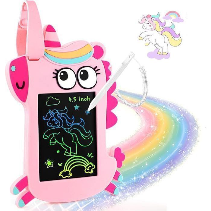 Tablette D'écriture LCD -Tablette De Dessin Colorée De 4,5 Pouces- Jouets Éducatifs-Réutilisable - Pour Enfants 3-11 Ans