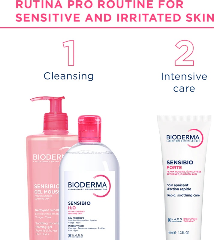 Bioderma Sensibio Forte nomierinošs mitrinošs krēms jutīgai ādai, kurai ir tendence uz krāsas maiņu.