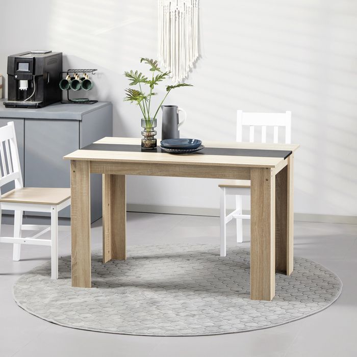 HOMCOM - Mesa de comedor - Tablero de partículas - 120x69x75cm - Madera natural