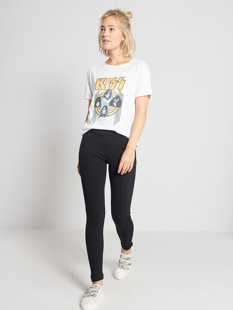 Effen lange legging - zwart