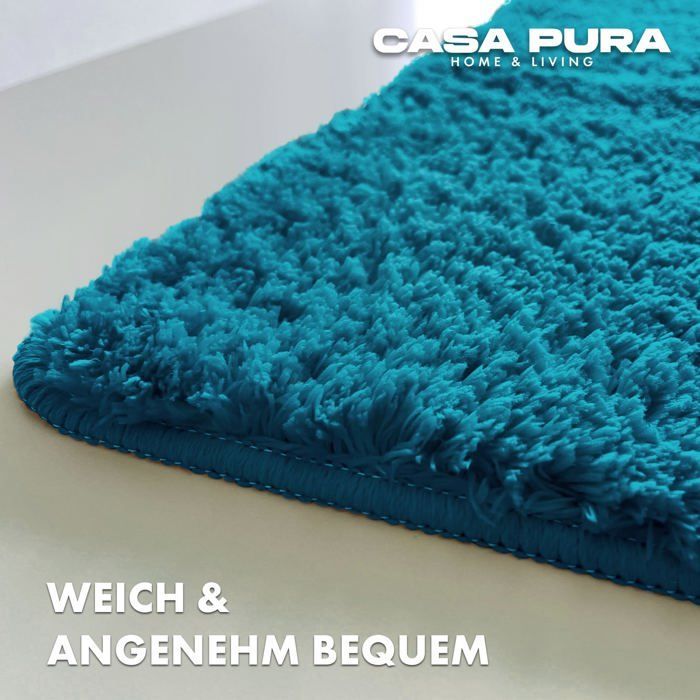 Alfombrilla de baño Sky Plain color verde azulado, 70 x 120 cm