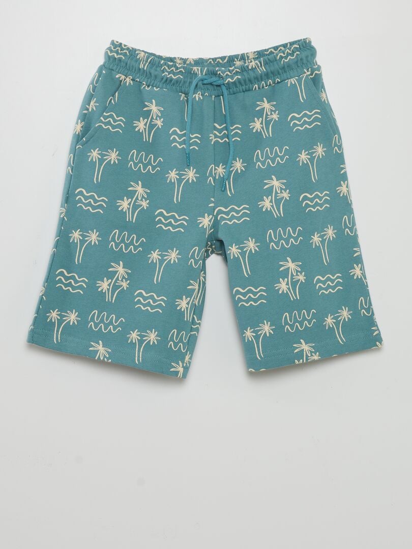 Bermudas de tejido polar estampado - VERDE