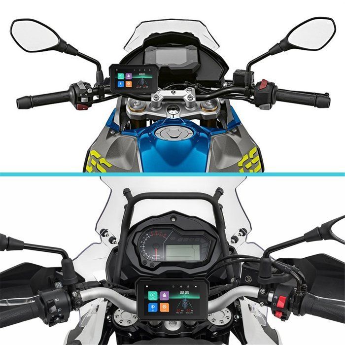 Pantalla de navegación GPS portátil de 5 pulgadas para motocicletas, inalámbrica, compatible con CarPlay y Android Auto, pantalla resistente al agua IP68, Bluetooth.
