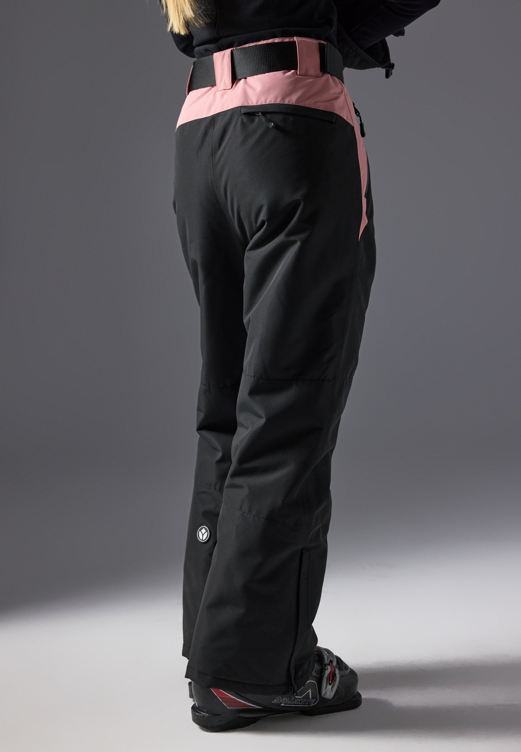 Pantaloni da sci Even&Odd active con cintura regolabile - Pantaloni da sci - nero/rosa chiaro