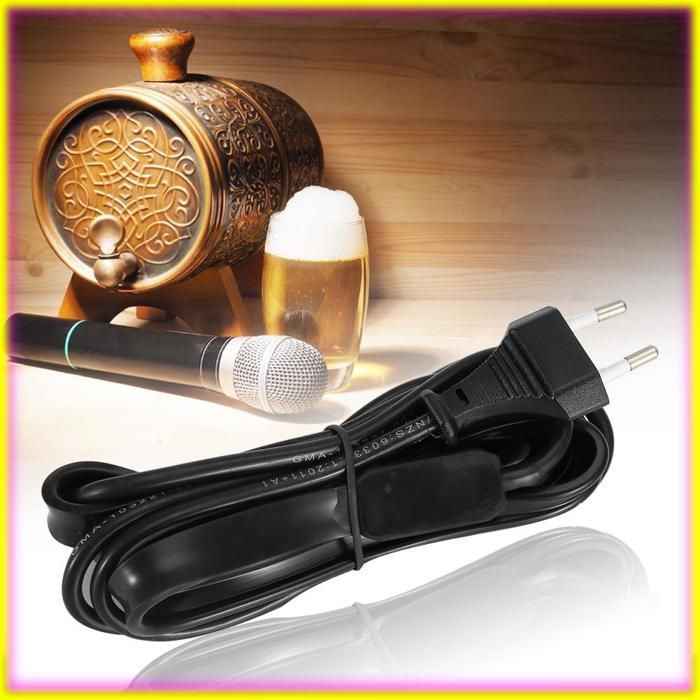 Almohadilla térmica para fermentación de cerveza casera con termómetro adhesivo para cerveza, enchufe europeo 220V-250V.