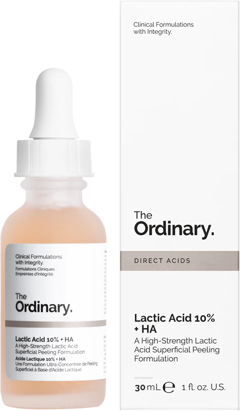 The Ordinary Lactic Acid 10% + HA gladmakend en exfoliërend serum