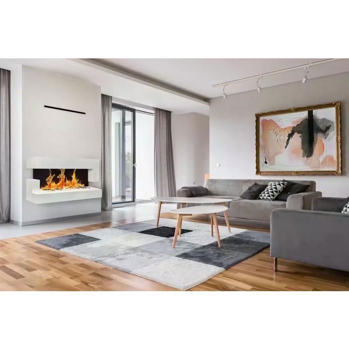 CHEMIN ARTE - Cheminée électrique Murale Quartz 120 cm - Effet Flammes LED, chauffage programmable, Télécommande