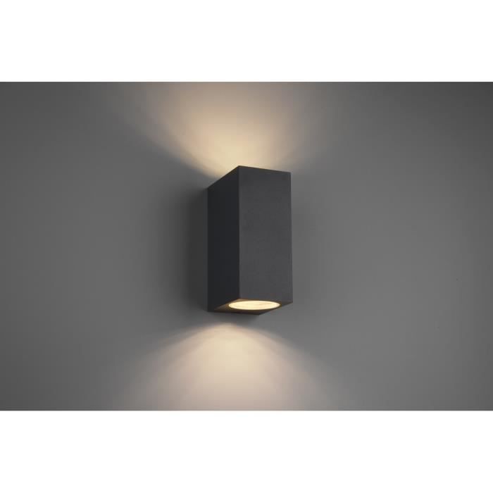 Applique murale extérieure - Trio Roya - 2 lumières - Anthracite - IP44 - Aluminium moulé